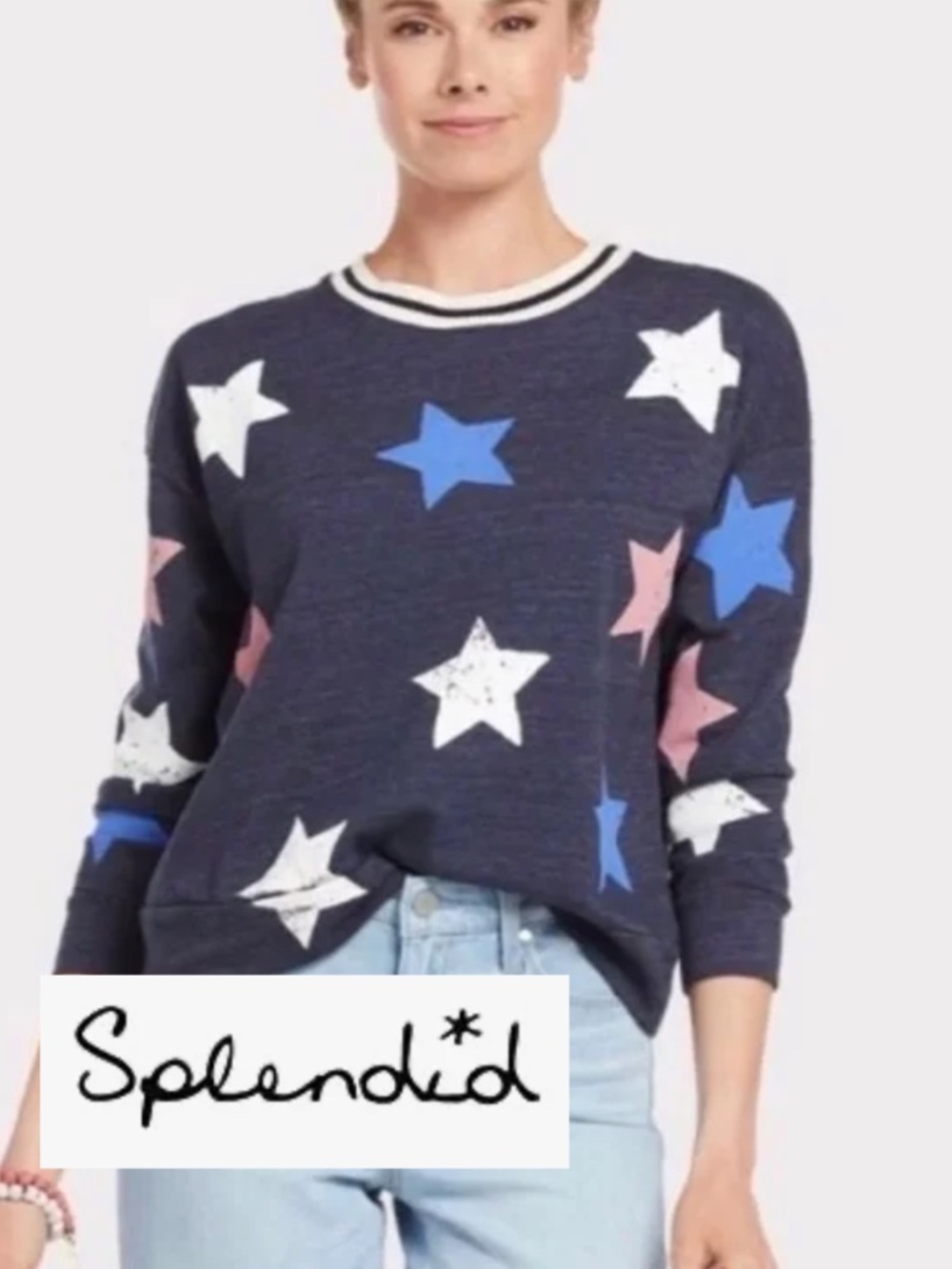 Splendid Navy star sweatshirt, XS  GD1307